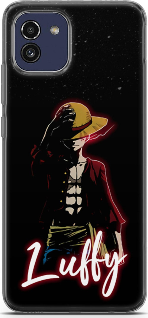 Samsung Galaxy A03 için Anime 36 Telefon Kılıfı One Piece Luffy Siyah