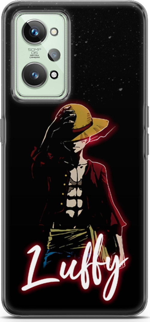 Realme GT 2 için Anime 36 HD Kapak One Piece Luffy Siyah