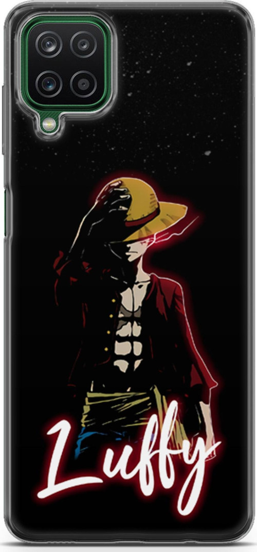 Samsung Galaxy A12 için Anime 36 HQ Baskı One Piece Luffy Siyah
