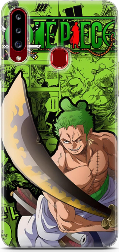 Samsung Galaxy A20s uyumlu Anime 10 Şeffaf One Piece Zoro