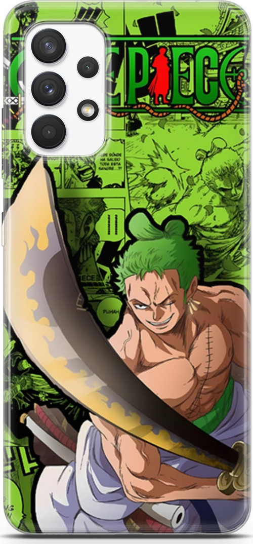 Samsung Galaxy A13 4G uyumlu Anime 10 Silikon Kapak One Piece Zoro