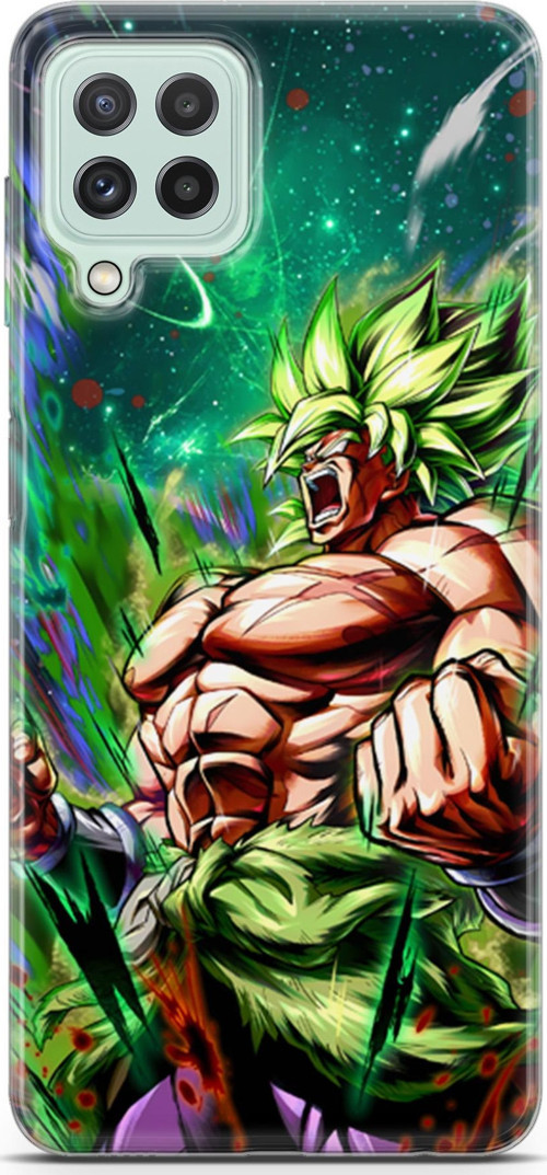 Samsung Galaxy A22 için Anime 3 Parlak Baskılı Saiyan Rage Dragon Ball