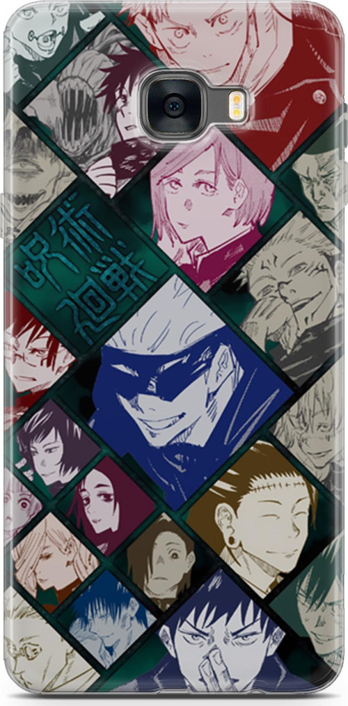Samsung Galaxy C7 için Anime 2 UV Silikon Jujutsu Kaisen itadori