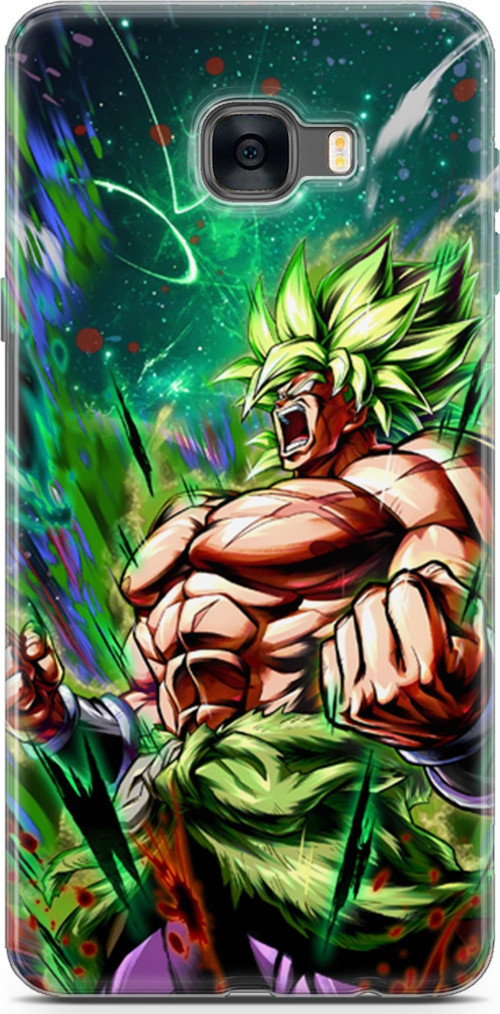 Samsung Galaxy C7 için Anime 3 TPU Silikon Saiyan Rage Dragon Ball