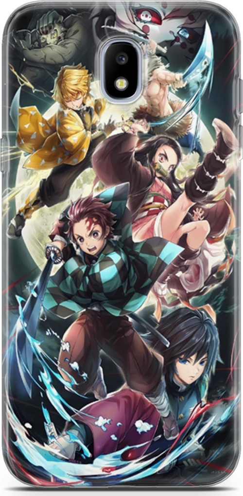 Samsung Galaxy J7 Pro uyumlu Anime 5 TPU Silikon Demon Slayer I