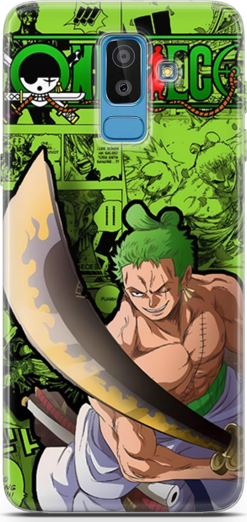 Samsung Galaxy J8 için Anime 10 Lüks One Piece Zoro