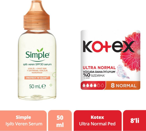Protect & Glow Işıltı Veren Spf30 Serum 50 Ml + Kotex Ped Ultra Normal 8'li