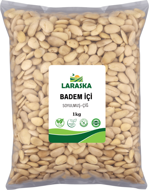Badem İçi Soyulmuş Çiğ 1kg- Blanched Almonds Raw