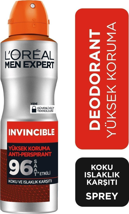 Invincible Anti-Perspırant Yüksek Koruma Erkek Sprey Deodorant 150ml