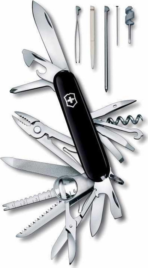 SwissChamp 1.6795.3 Siyah İsviçre Çakısı 91mm 33F