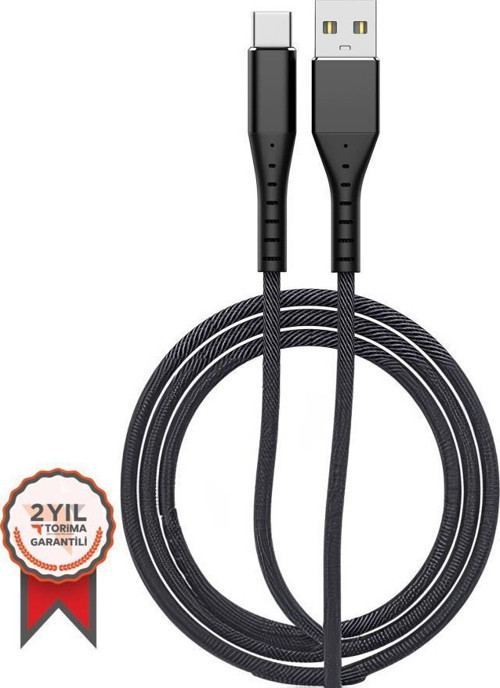 2.4A Type-C Halat Şarj-Data Kablosu Siyah-AP210