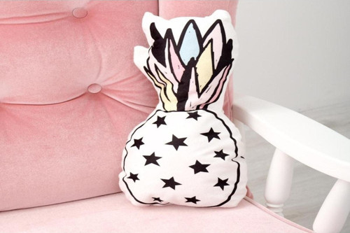 Ananas Desenli Uyku Arkadaşı Dijital Baskılı Dekoratif Yastık
