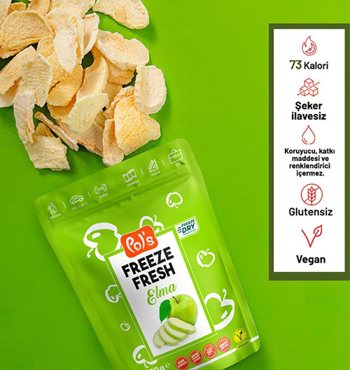 Pol's Freeze Fresh Dondurularak Kurutulmuş Elma 20 g