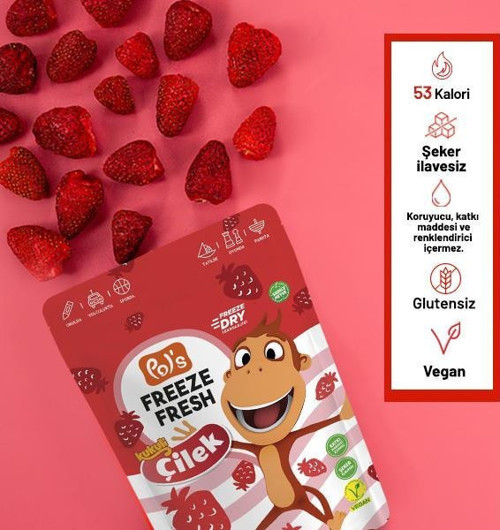 Pol’s Freeze Fresh Dondurularak Kurutulmuş Kukuli Çilek 15 gr