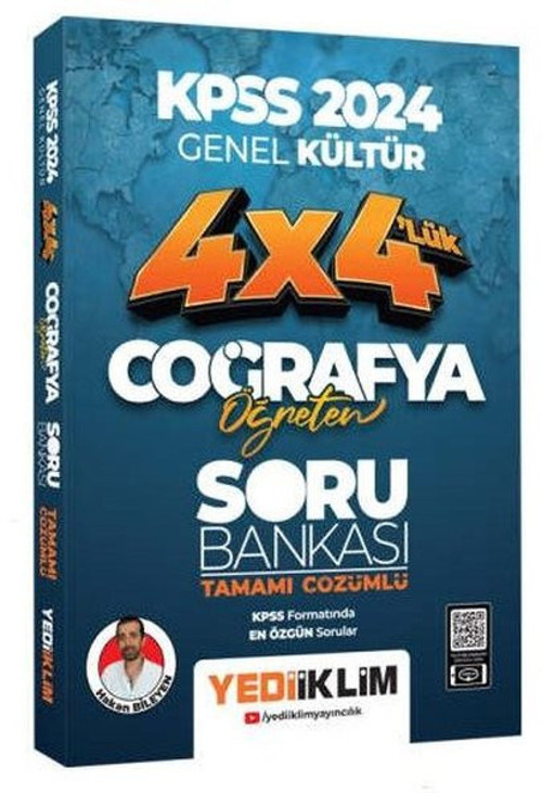 2024 KPSS Coğrafya Öğreten 4x4 Tamamı Çözümlü Soru Bankası