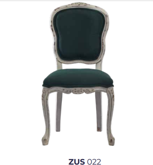 Sandalye 19759 Zus022 Eskitme Model Yeşil Kumaş Kayın Eskitme Aslan Ayak ElYapım