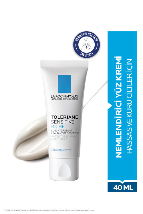 La Roche Posay Toleriane Sensitive Riche Kuru ve Hassas Cilt Tipleri İçin Yatıştıran Nemlendirici Yüz Kremi 40 ml