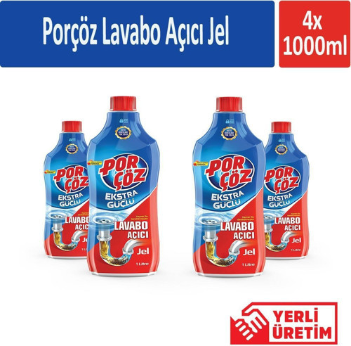 Lavabo Açıcı Jel 1000 ml x 4 Adet