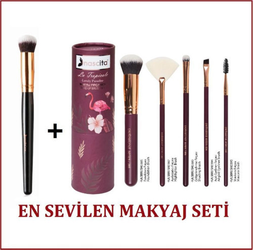 En Sevilen 2'li Makyaj Seti La Tropicale 95 + Oval Yapılı Kapatıcı Fırçası 136