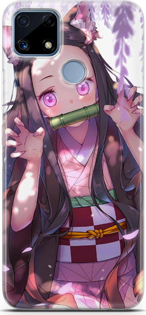Realme C25 için Anime 14 TPU Silikon Demon Slayer Nezuko