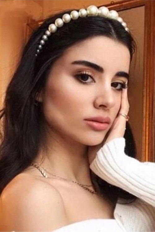 Kadın Büyük Incili Taç , Saç Bandı , Aksesuar , Saç Tacı Beyaz