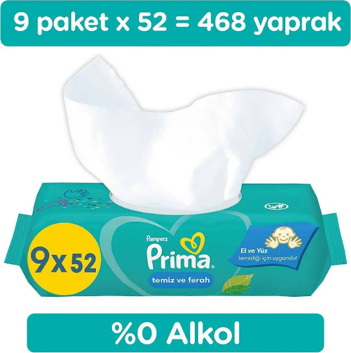 Temiz Ferah Islak Havlu 9 x 52 Yaprak