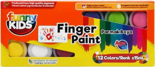 12 Renk Parmak Boyası 12x15 ml