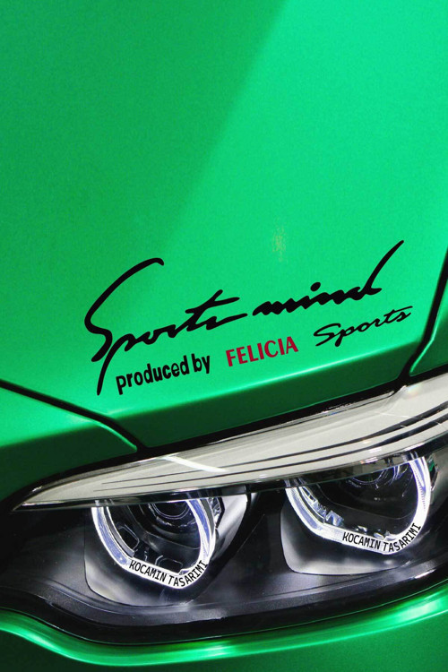 Seat Felicia Sport Mind Far Yazılı Şerit Sticker Kırmızı Yazı Siyah Tasarım Felicia Yazılı