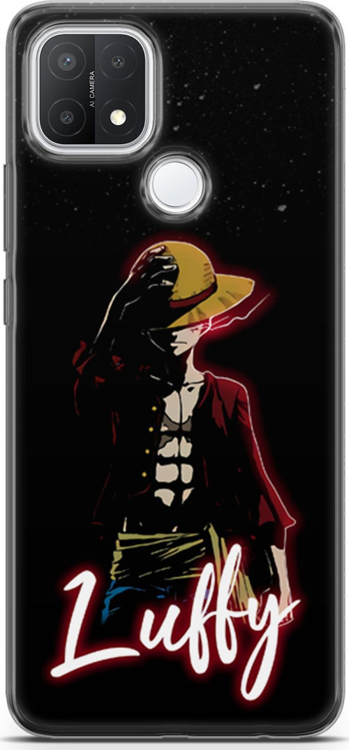 Oppo A15 uyumlu Anime 36 Soft Silikon One Piece Luffy Siyah