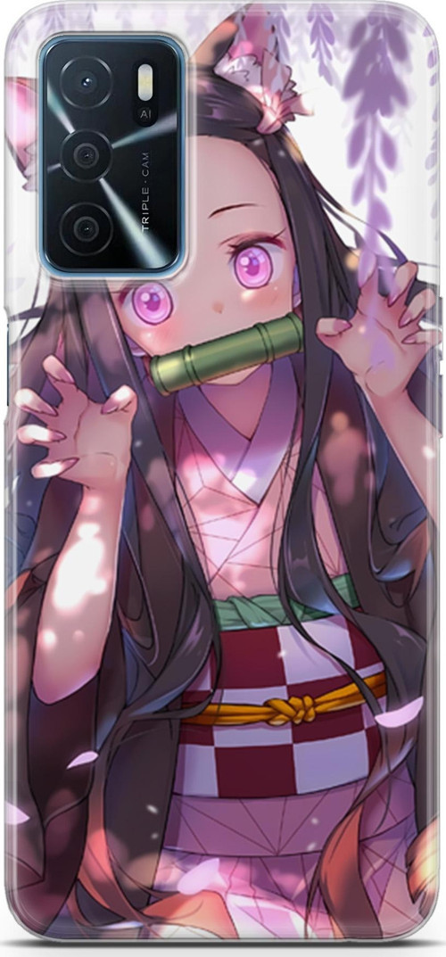 Oppo A16 için Anime 14 Koruma Kılıfı Demon Slayer Nezuko