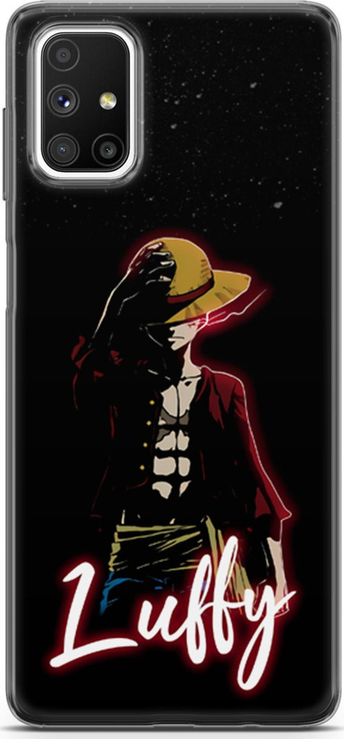 Samsung Galaxy M51 için Anime 36 Koruma Kılıfı One Piece Luffy Siyah