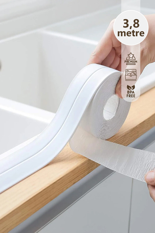 Kendinden Yapışkanlı Su Geçirmez Sızdırmaz Banyo ve Mutfak İçin Koruma Bandı - 3,8 Metre