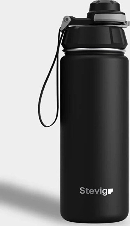 STEVIG 1 HAND LEAK-PROOF SIZDIRMAZ ÇELİK TERMOS 500 ML BLACK ST-207