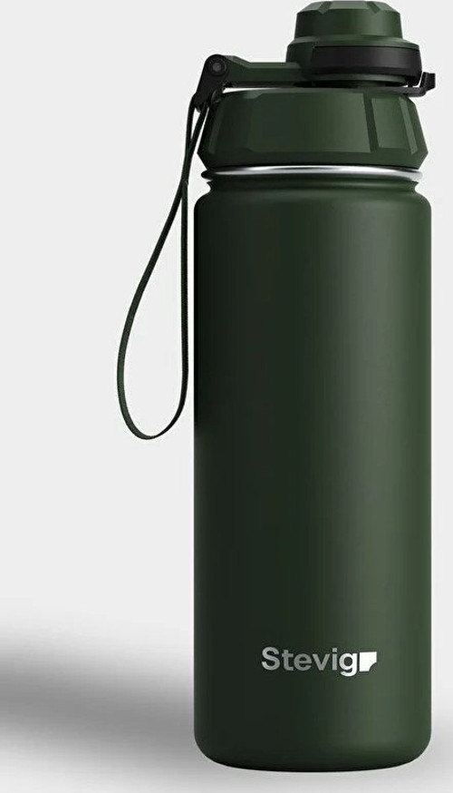 STEVIG 1 HAND LEAK-PROOF SIZDIRMAZ ÇELİK TERMOS 500 ML GREEN ST-208