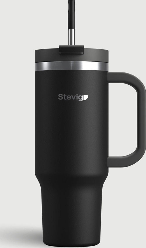 STEVIG 2 MOODS TUCK-IN TUMBLER SIZDIRMAZ ÇELİK TERMOS 900 ML BLACK ST-236