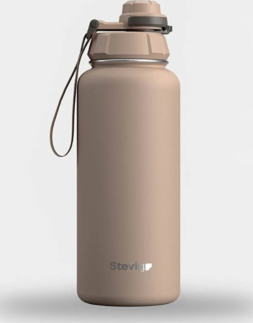 STEVIG 1 HAND LEAK-PROOF SIZDIRMAZ ÇELİK TERMOS 1000 ML LIGHT BROWN ST-217
