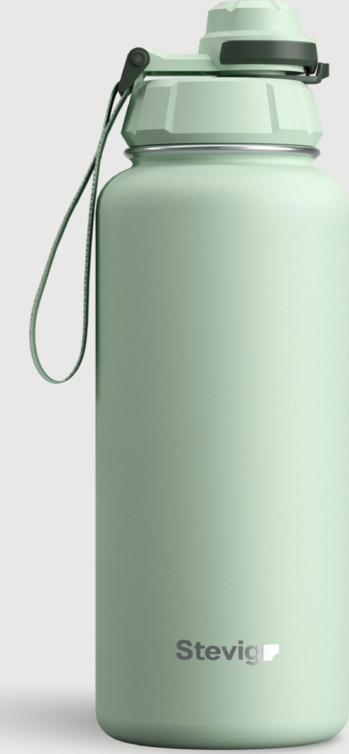 STEVIG 1 HAND LEAK-PROOF SIZDIRMAZ ÇELİK TERMOS 1000 ML SMOKE GREEN ST-218