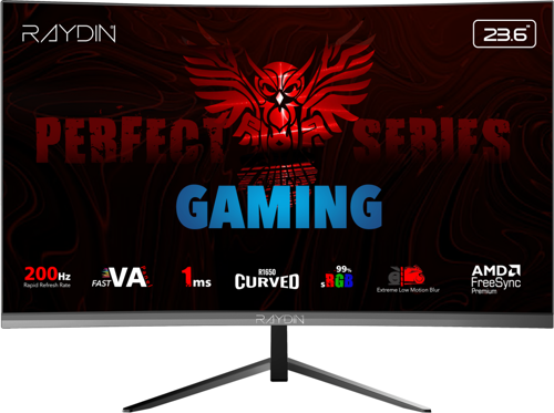 MM24RFA-200HZ, 23.6", 1ms, 200Hz, Full HD, HDMI, DP, Hoparlör, VA LED, R1650 Curved, Frameless, FreeSync Gam
