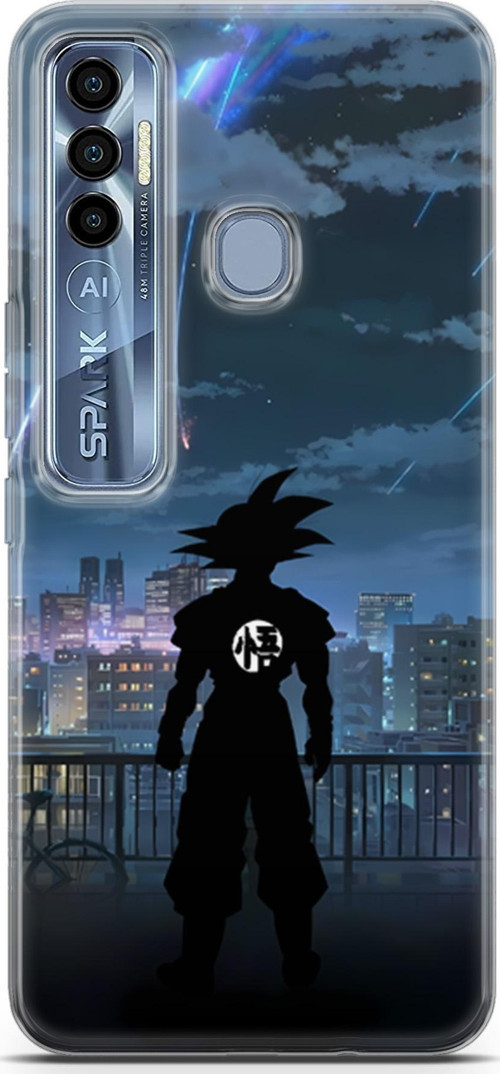 Tecno Spark 7 Pro için Anime 30 Baskılı Telefon Kabı Dragon Ball Goku