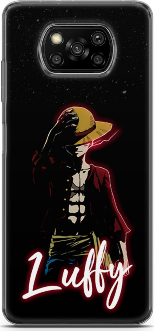 Xiaomi Poco X3 Pro uyumlu Anime 36 Baskılı One Piece Luffy Siyah