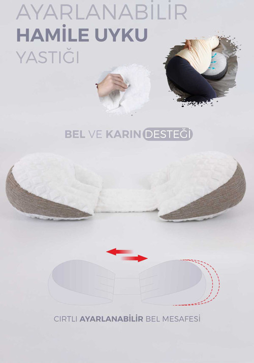Bel Ve Karın Desteği, Hamile Yastığı, Çok Fonksiyonlu, Uyku Emzirme Yastığı, Ayarlanabilir, Cırtlı