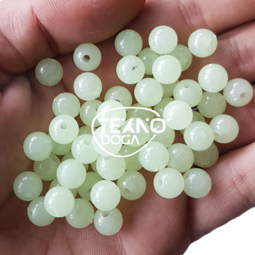 Tekno Doğa 8Mm 14G Fosforlu Boncuk Yuvarlak Glow Olta Boncuğu 5'li Paket