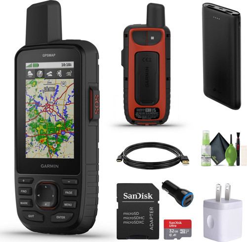 GPSMAP 67i Dayanıklı Yürüyüş GPS'si Premium El Tipi inReach Uydu Teknolojisi, İki Yönlü Mesajlaşma, İnteraktif SOS, Aksesuarlarla Haritalama Paketi