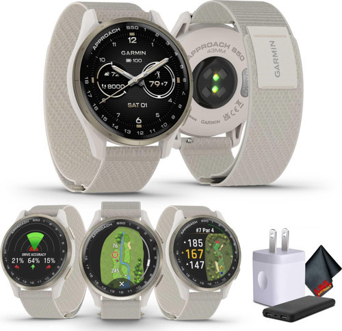 Approach S50 Gelişmiş GPS Golf Akıllı Saati, AMOLED Ekran, Saha Özellikleri, Spor ve Fitness Saati, Fildişi Kaplamalı Krem Altın Alüminyum Çerçeve...