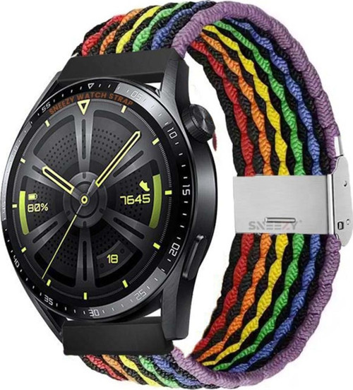 Huawei Watch Gt Runner-Sport 46Mm- Gt2 E 22Mm Uyumlu Metal Klips Solo Fiberlink Örgü Kordon