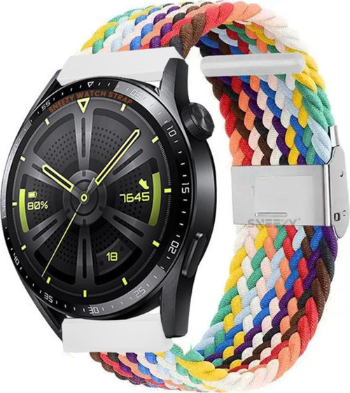 Huawei Watch Gt Runner-Sport 46Mm- Gt2 E 22Mm Uyumlu Metal Klips Solo Fiberlink Örgü Kordon