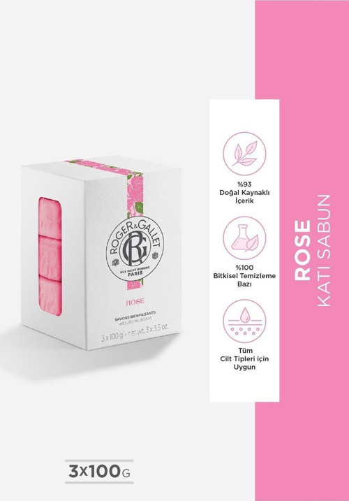 Rose Bitkisel, Doğal, Mandalina, Gül Özlü, Canlandırıcı, Parfümlü Katı Sabun 3X100Gr