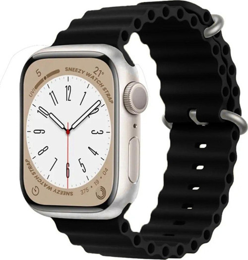 Apple Watch Uyumlu 42Mm 44Mm 45Mm Seri 1 2 3 4 5 6 7 8 Se Uyumlu Seaflex Ocean Silikon Kordon