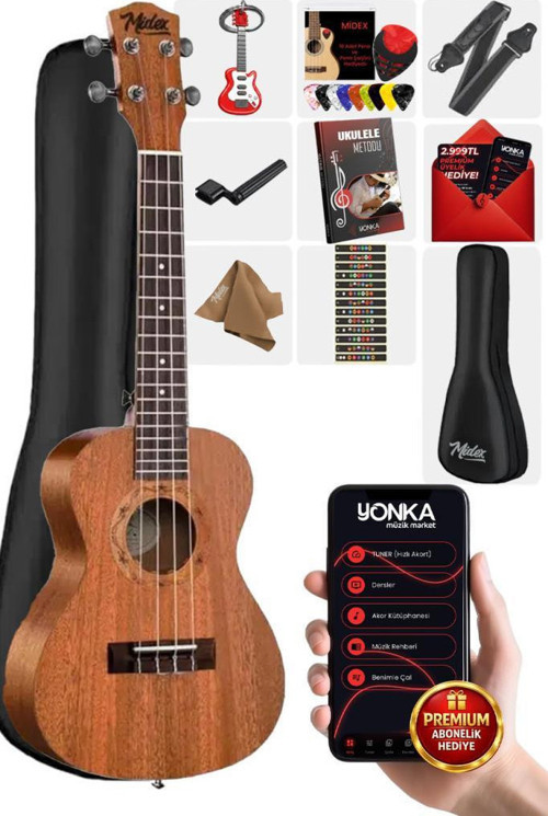 CT-24MT Set Concert Ukulele (Çanta Askı Stand Yedek Tel Metod Pena)