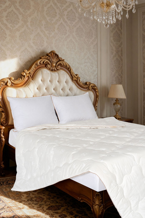 Pure Cotton Çift Kişilik %100 Pamuk Yorgan (195x215 cm) – Doğal Uyku Konforu | Bez Çantalı